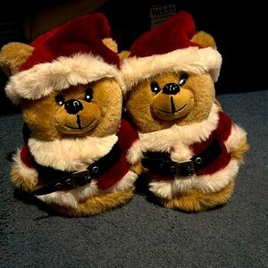 American Eagle Festive 3D Teddy Bear Slippers